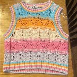 Zara Multicolor Knit Sleeveless Top